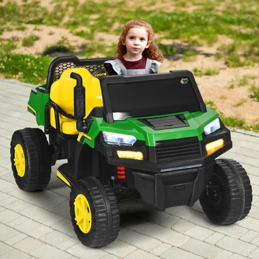 12V Battery Powered Kids Ride On Dumpbed Truck RC-Green