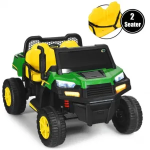 12V Battery Powered Kids Ride On Dumpbed Truck RC-Green