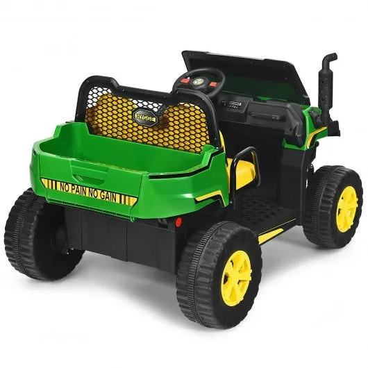 12V Battery Powered Kids Ride On Dumpbed Truck RC-Green