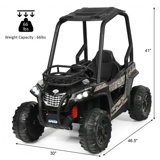 12V Kids RC Electric Ride On Off-Road UTV Truck with MP3 and Light-Black