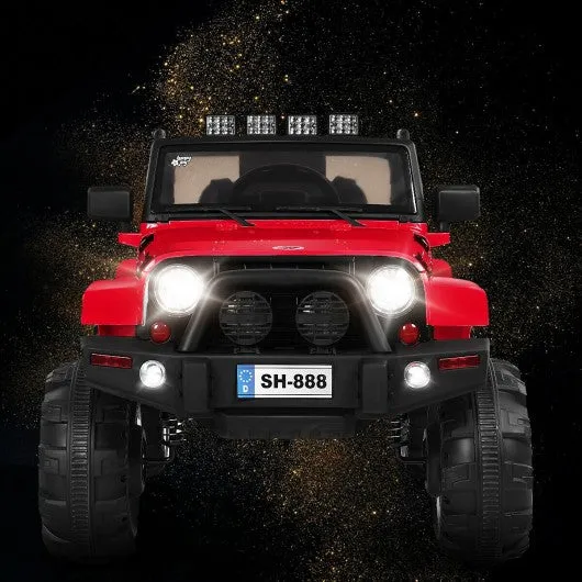 12V Kids Remote Control Riding Truck Car with LED Lights-Red