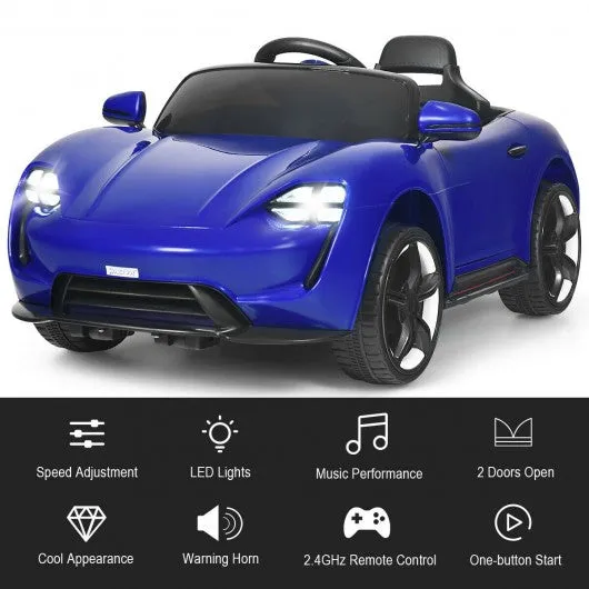 12V Kids Ride On Car with MP3 & LED Light-Blue