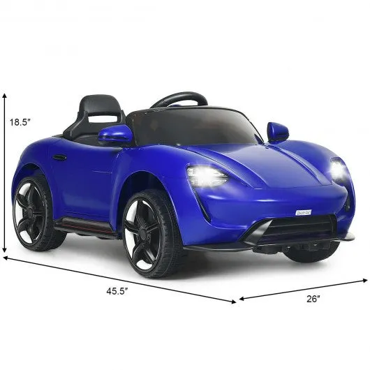 12V Kids Ride On Car with MP3 & LED Light-Blue