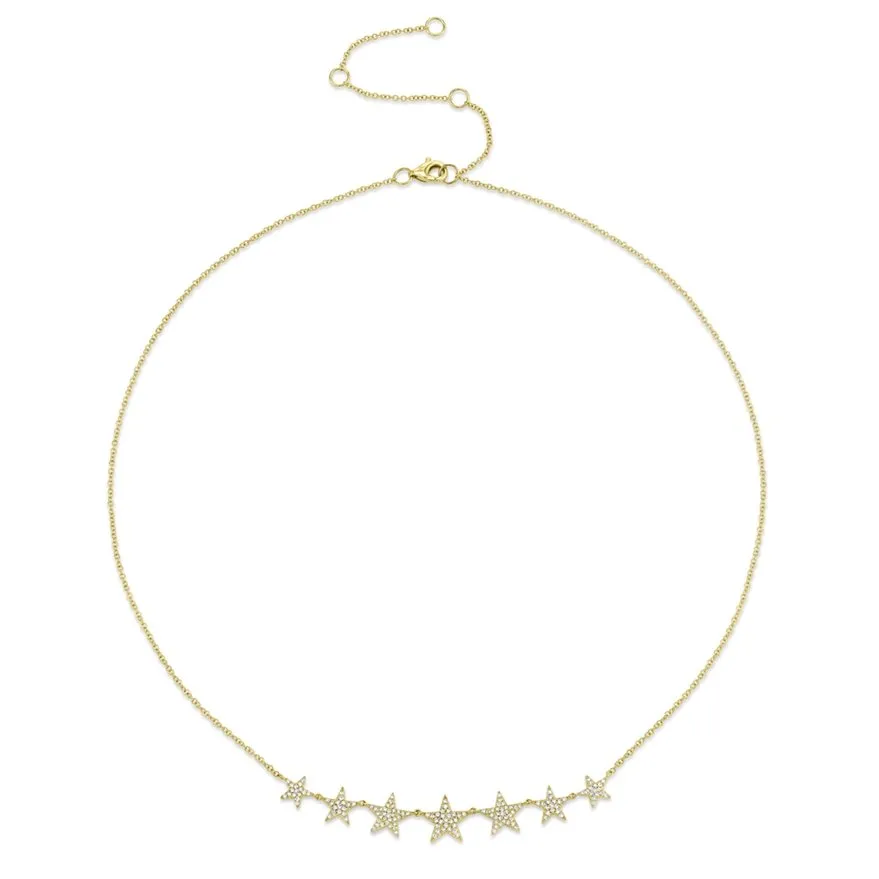 14KT Gold 0.35 CTW Diamond Star Necklace