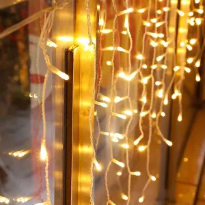 200 Christmas Warm White Led Icicle Lights