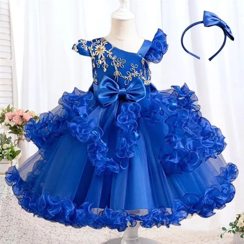 2pcs Flower baby birthday party princess TuTu dress for girls 3-8Year wear