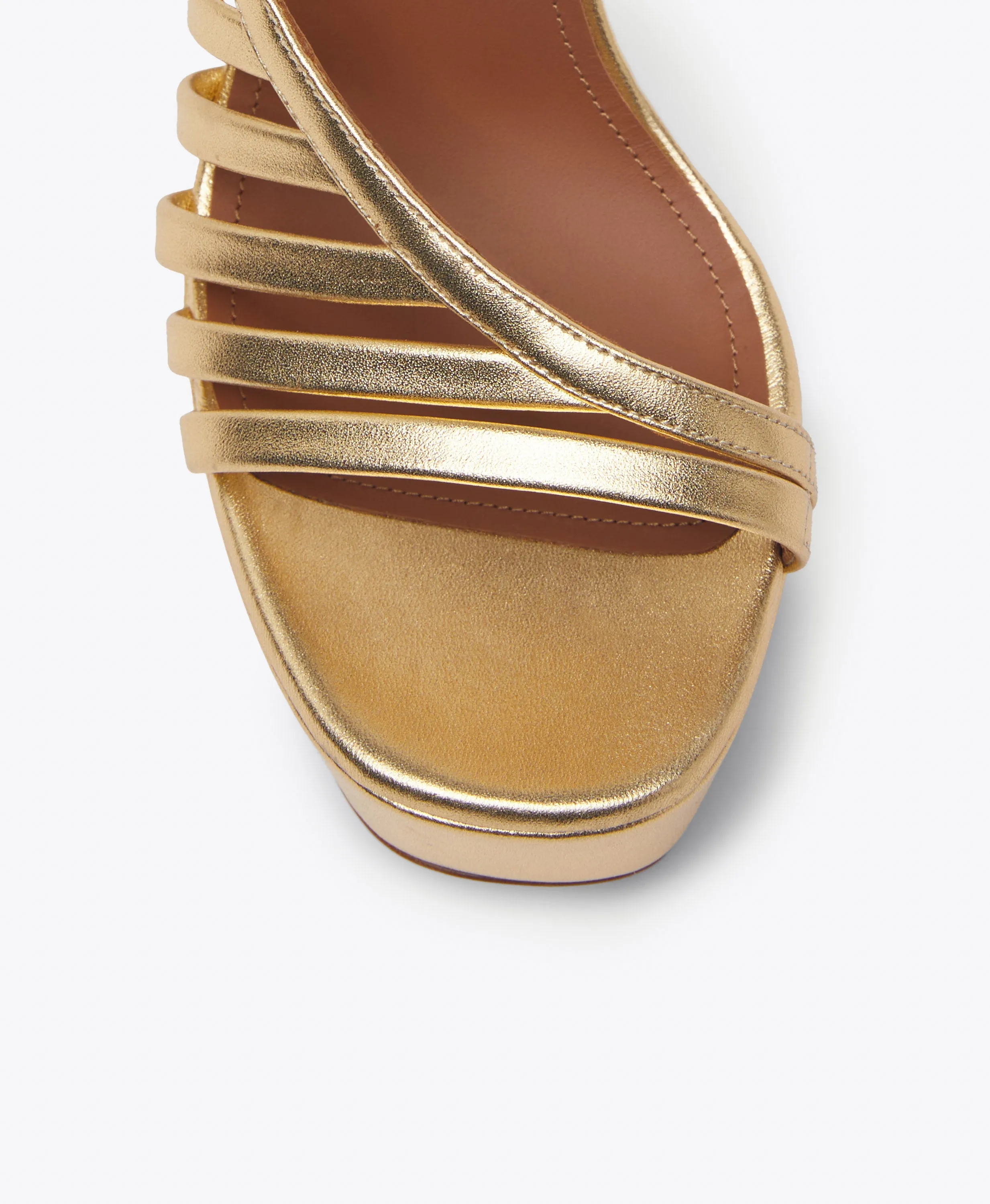 Amaya 125 Gold Leather Platforms