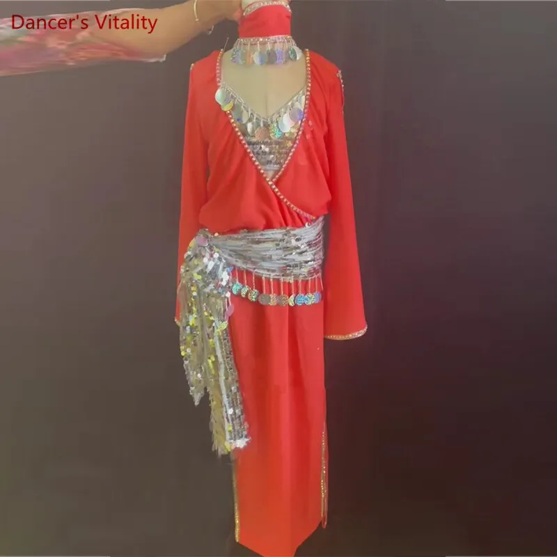 Belly Dance Clothes Robe for Women Kid's Baladi Shabbi Performance Dress Customzied Female Folk Belly Daning Costume Robes