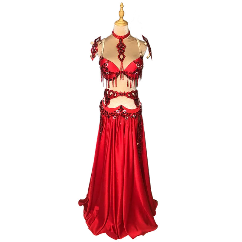 Belly Dance Competition Suit for Women Exotic Dancewear Bra accessories stain Skirt Customsized Oriental Bellydance Outfit