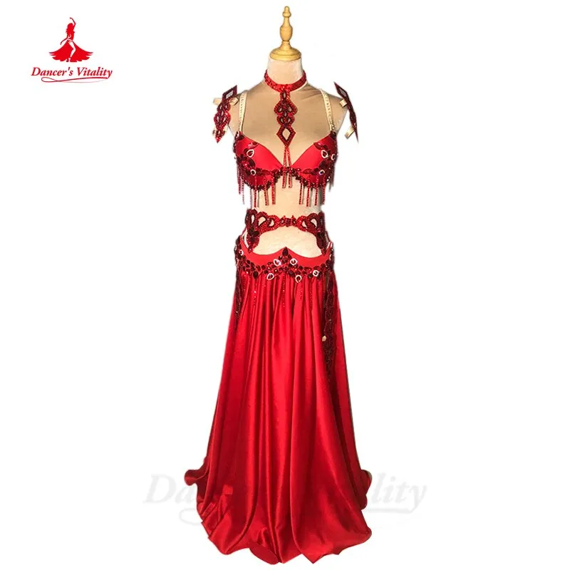 Belly Dance Competition Suit for Women Exotic Dancewear Bra accessories stain Skirt Customsized Oriental Bellydance Outfit