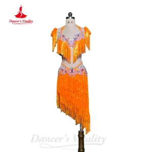 BellyDance Costume Women's Customization Senior AB Stones Bra sexy Split Tassels Skirt 2pcs Oriental Dance Performance Costumes