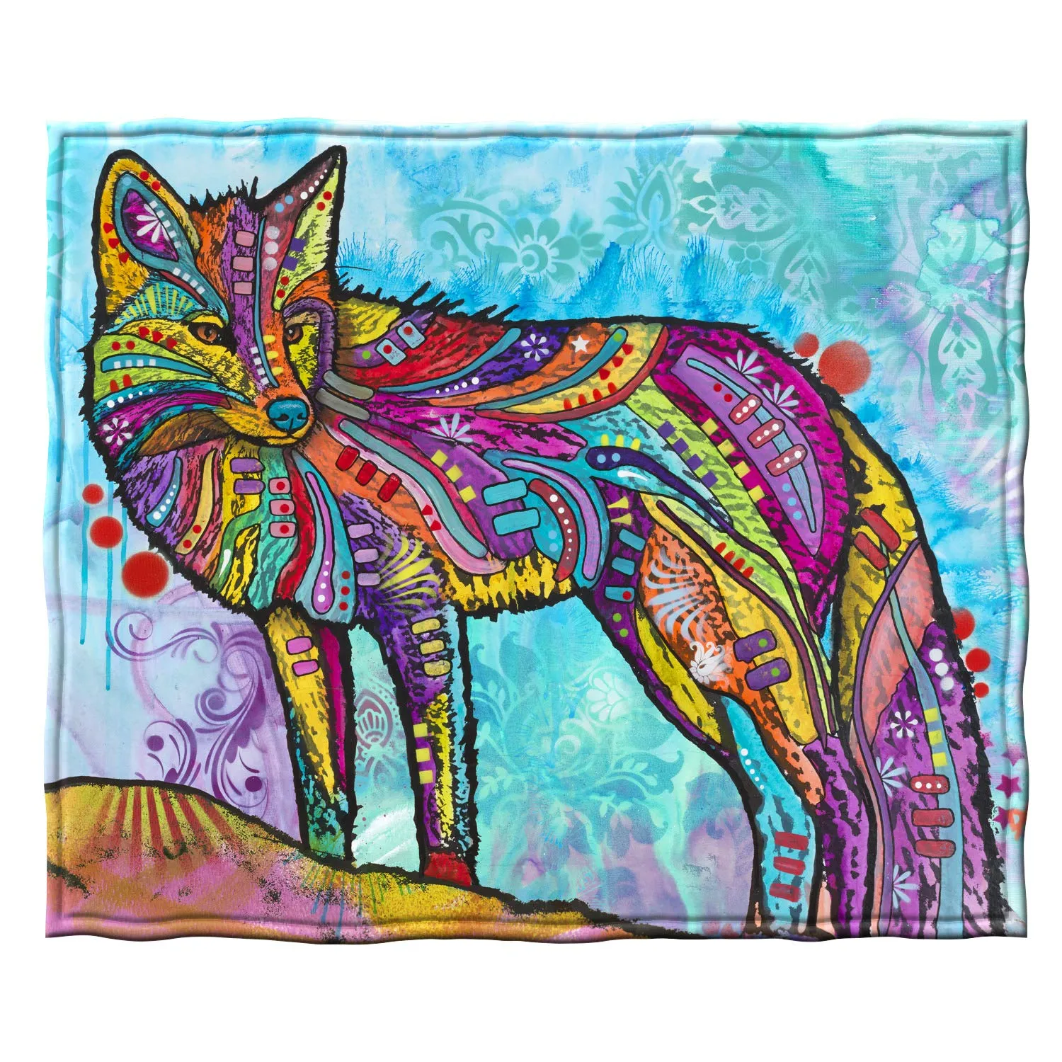 Colorful Giraffe Fleece Blanket For Bed, 50" X 60" Dean Russo Giraffe Fleece