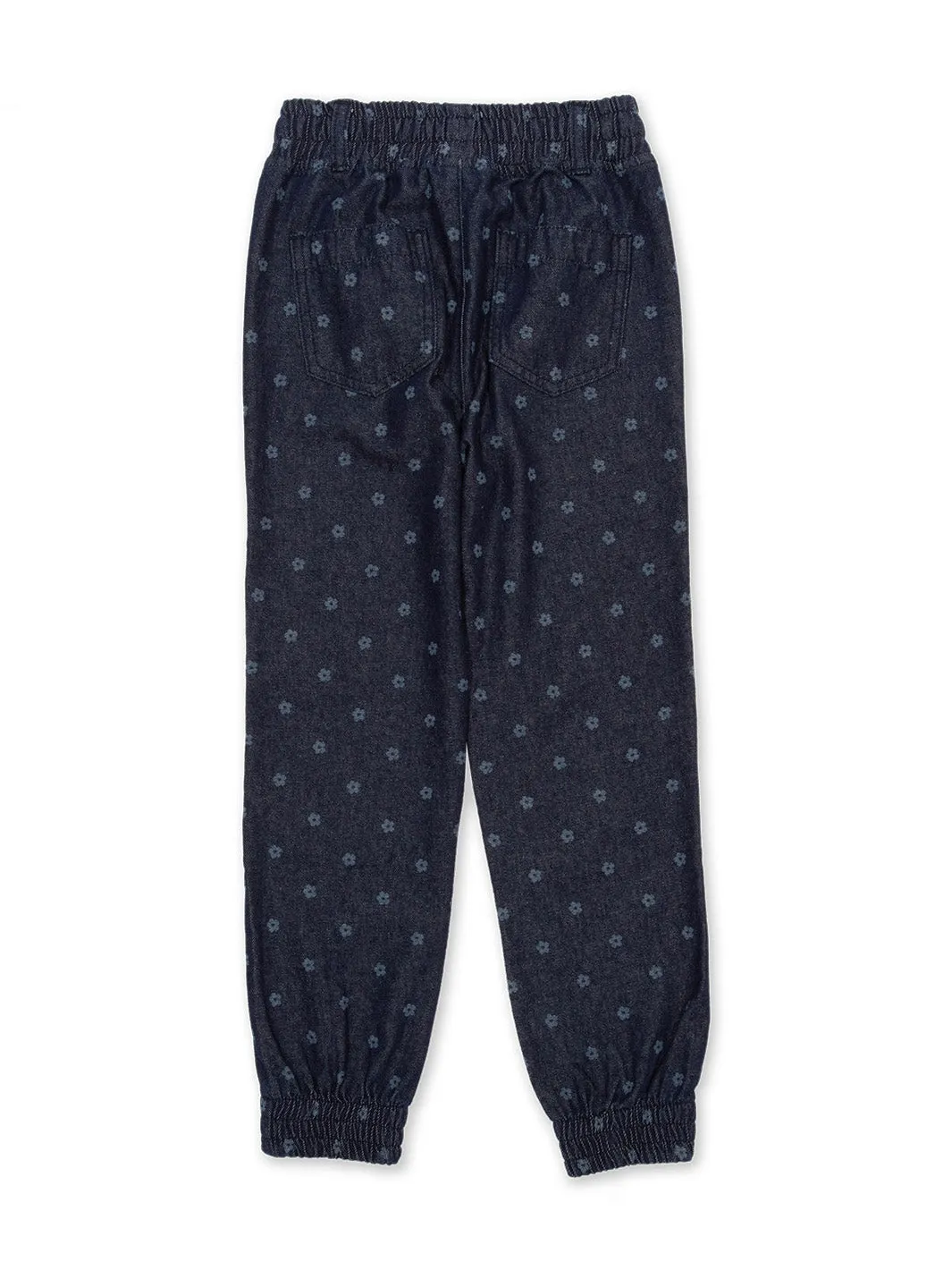 Flower dot denim pull ons