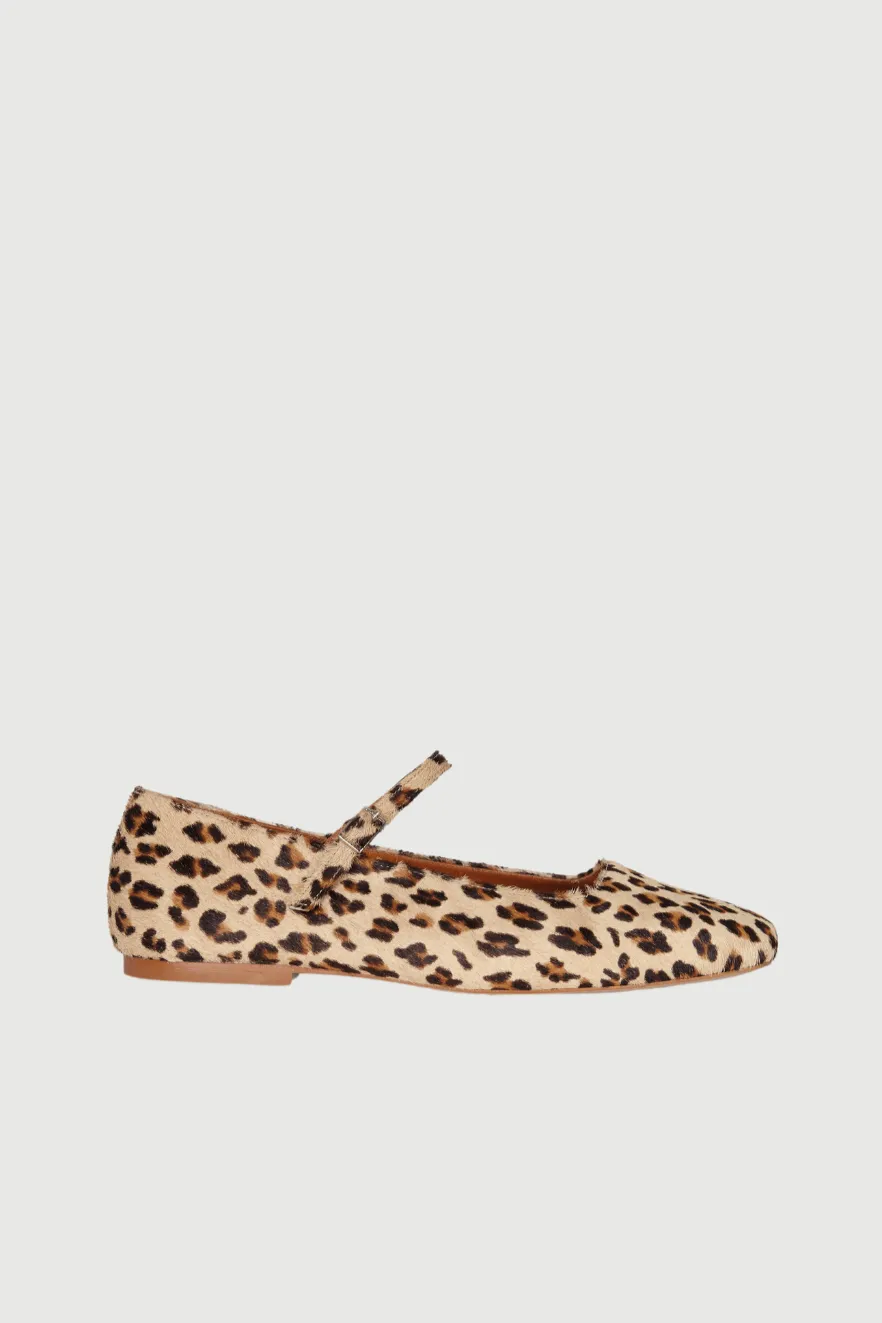 Julieta Mary Janes in Leopard Print Calf Hair