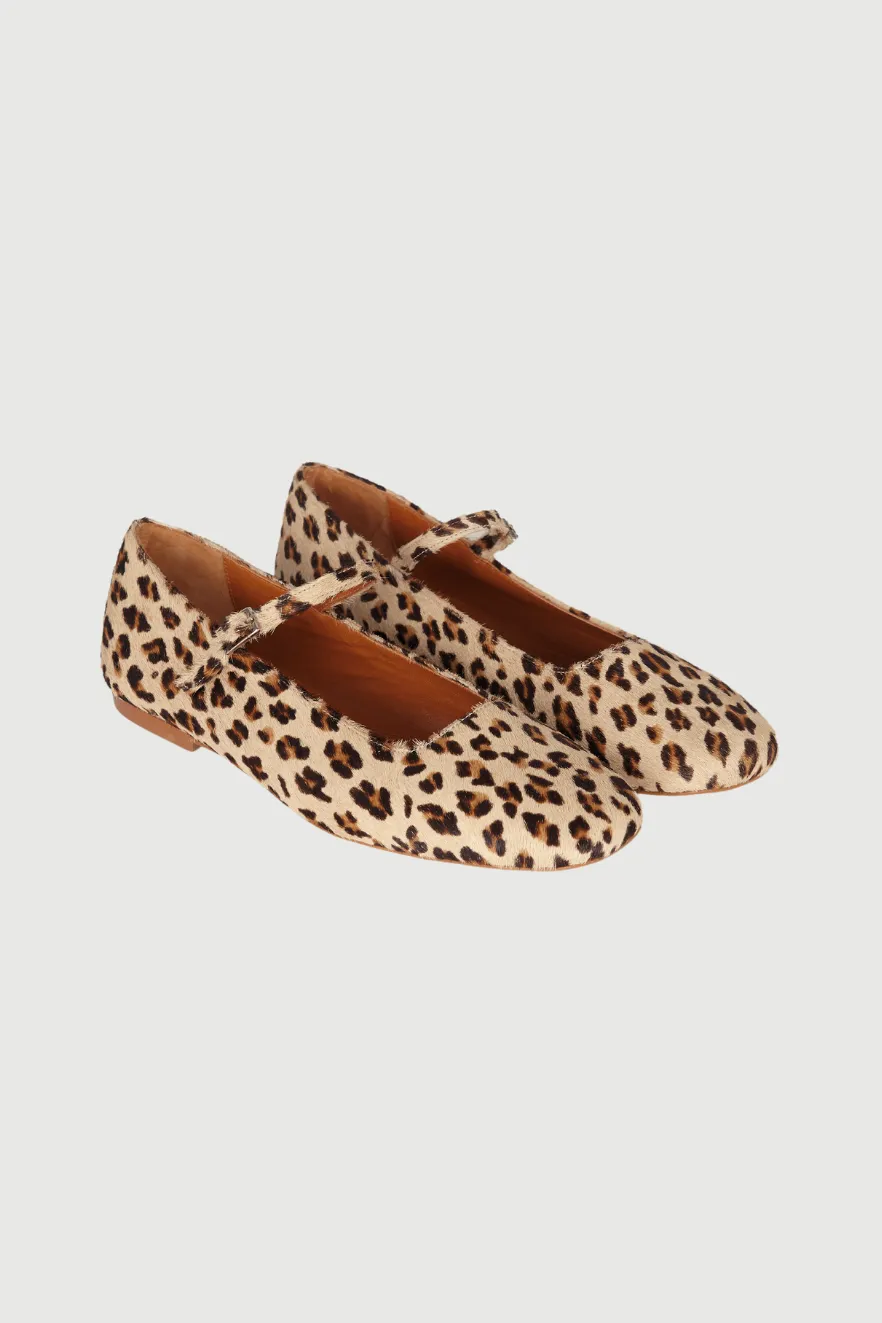 Julieta Mary Janes in Leopard Print Calf Hair