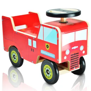 Kids Wooden Ride on Fire Engine