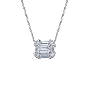 LAFONN 1.15ct TW Baguette Halo Necklace