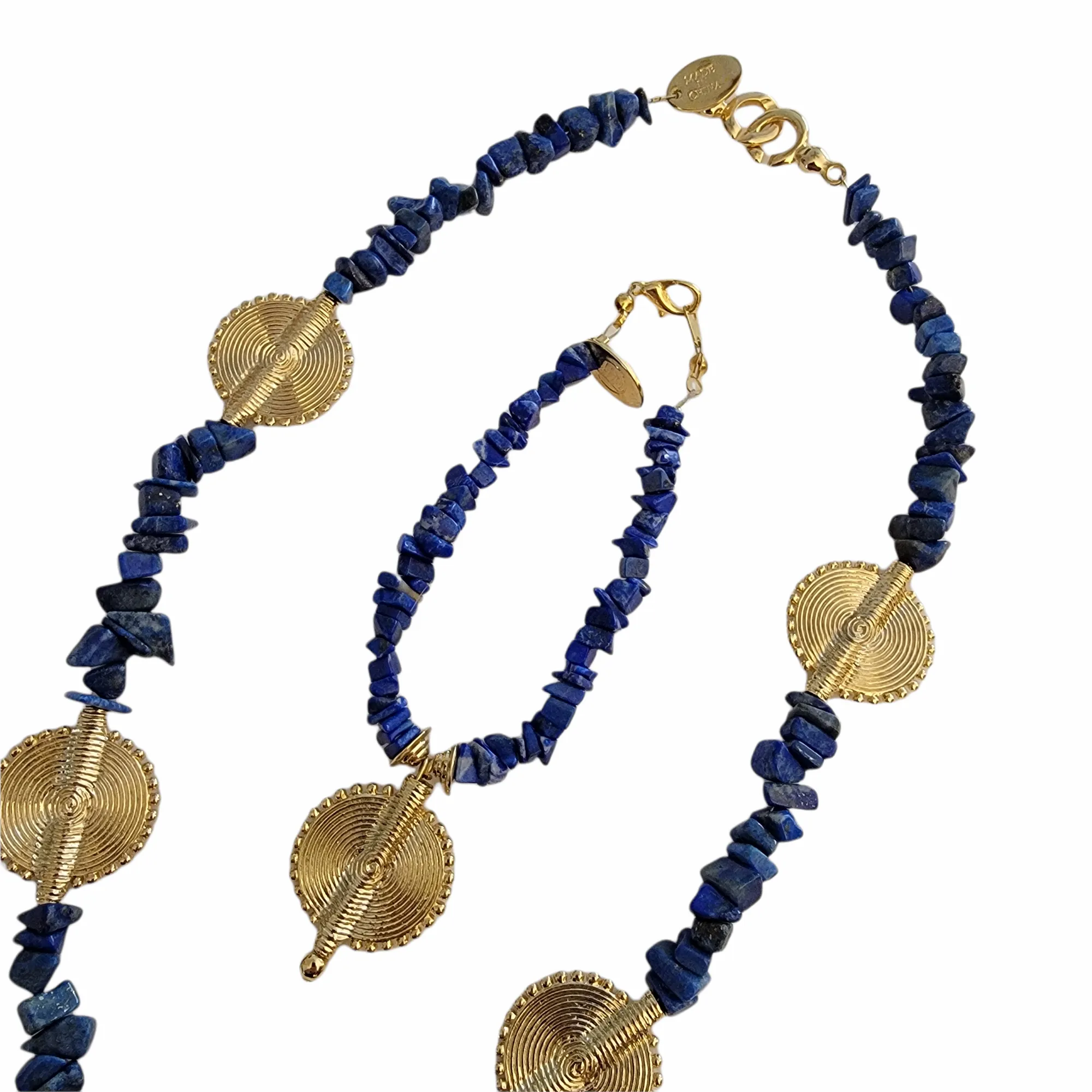 Mary McFadden Vintage Lapis Necklace, Earrings, & Bracelet Set