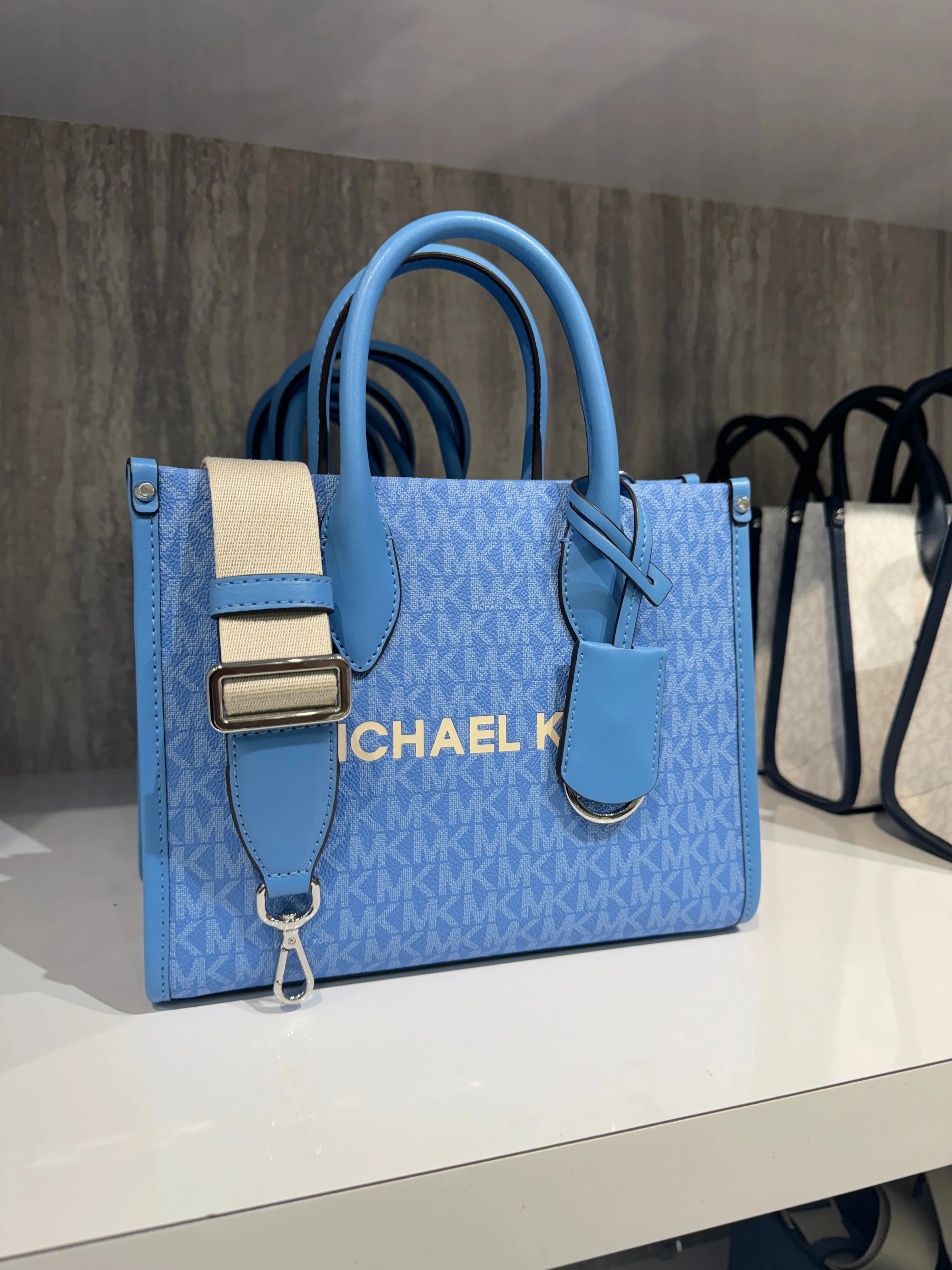 Michael Kors Mirella Small Signature Logo Tote In South Pacific