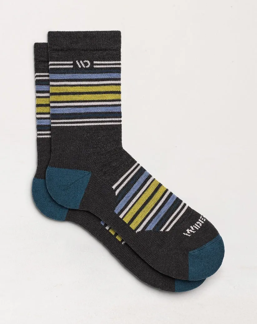 Multi Stripe Cushioned Micro Crew Socks