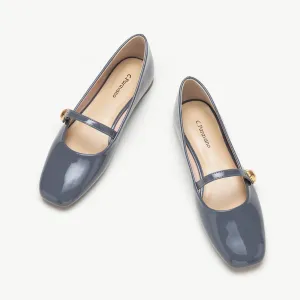 Patent Single-Strap Mary Jane (Clara) Grey