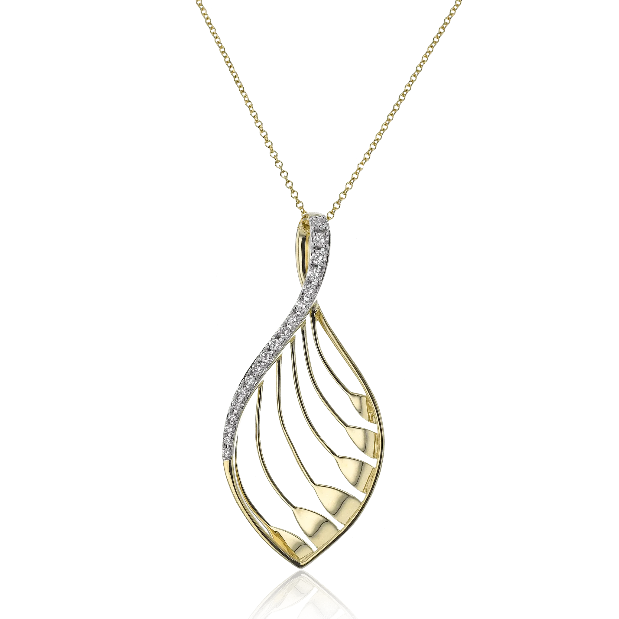 Pendant Necklace in 18k Gold with Diamonds