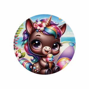 Unicorn_Awd35126  Circular Micro Fleece Blanket 47"