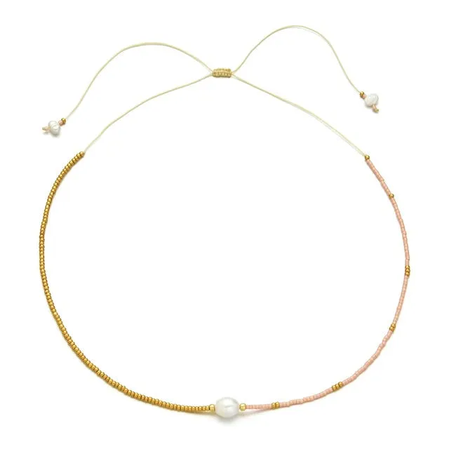 ZMZY Boho Cute Pearl Choker Necklace Women Jewelry Collares Miyuki Glass Beads Fashion Necklace Femme Stainless Steel Chain